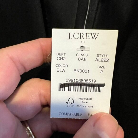 J.Crew Womens $178 Linen Holland Blazer Black Size 2 Al222 - Picture 6 of 7